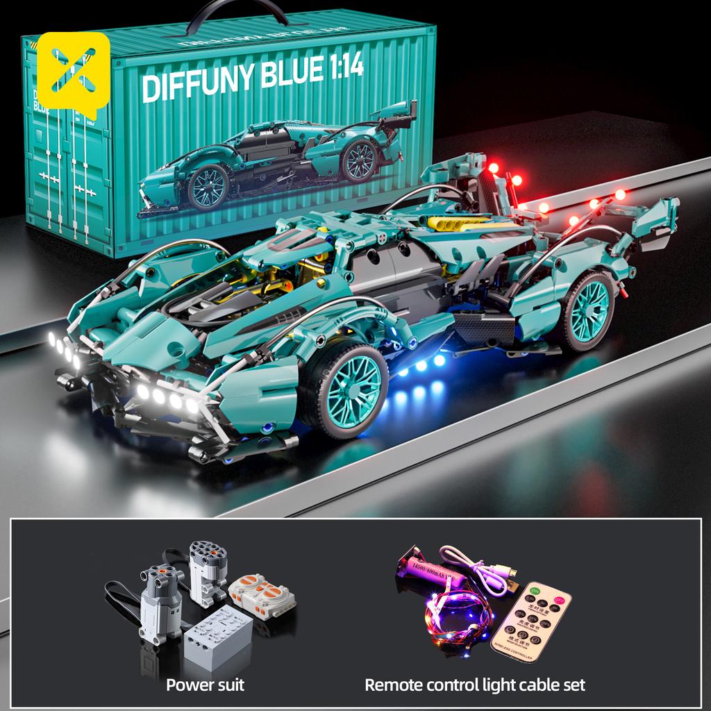 981 stuks bouwblokken voor sportauto's, speelgoed voor jongens of volwassenen, set 1:1:14 schaalmodel auto bouwset speelgoed kerst- en Halloweencadeaus