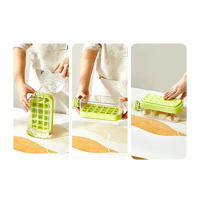 Tavă de Gheață de Vară cu Pai 2 în 1 Tavă de Gheață și Sticlă de Apă pentru Aparat de Gheață Fără Atingere Silicon Cub de Gheață Ceainic Portabil