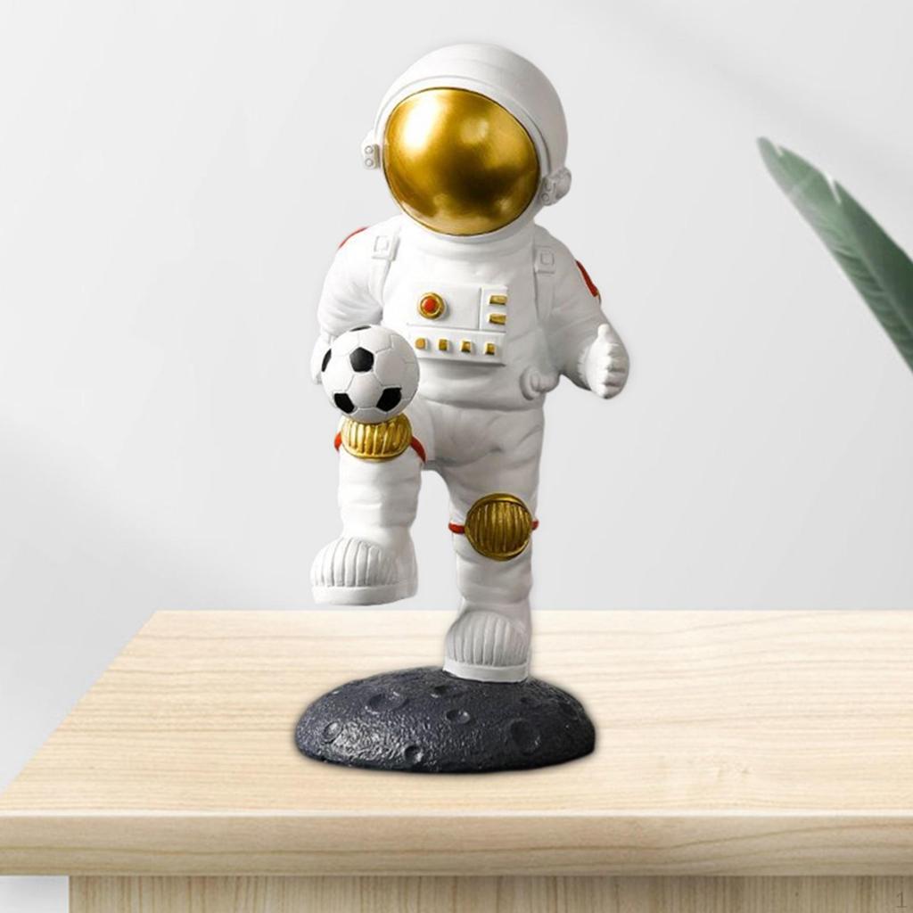 -Resin Statue Space Figure Spaceman Figurine Ornament Sculpture for Kids Room Bookshelf ,Bedroom,