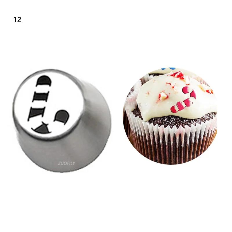 Russian Tulip Icing Piping Nozzle Cake Decoration Cream Tips DIY Cake Bakeware Tool Cupcake Christmas Tree Santa Pastry Nozzles