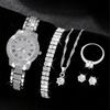 Ladies Cornucopia Diamond Watch Set Bracelet Accessories Fashion Quartz European Beautiful Women Watch Set