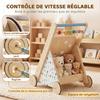Wooden Baby Walker with Natural Activity Center