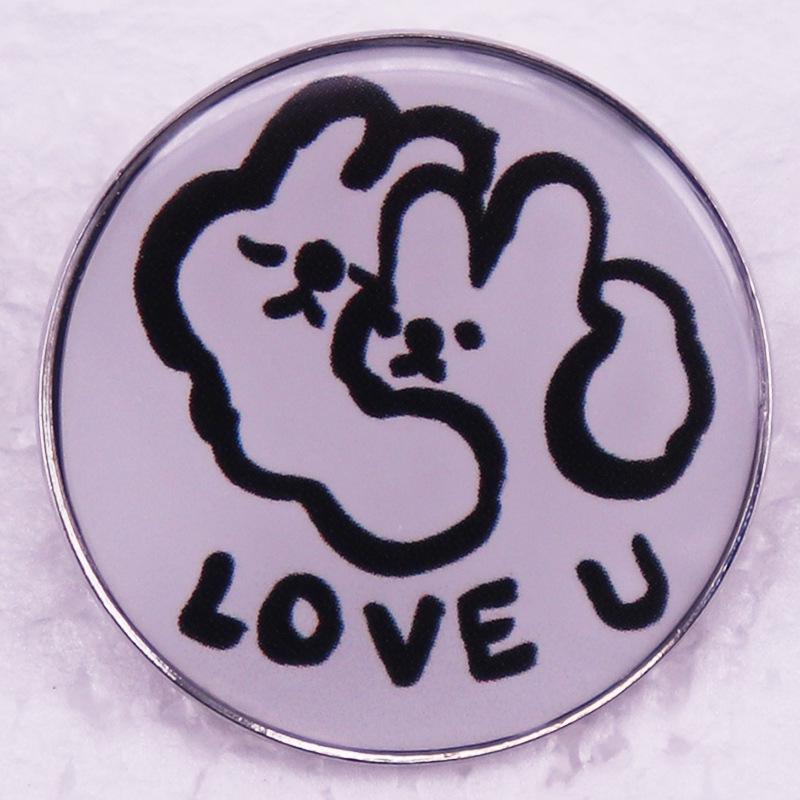 

Hugging Bunny Love Brooch
