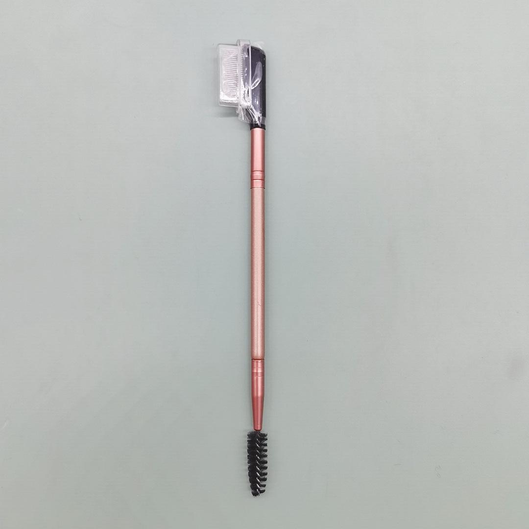 

Кофейная двусторонняя кисть для бровей и ресниц с защитным чехлом Double-Headed