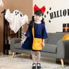 Joyasslly Girls' Witch Halloween Costume, Cute One-Piece Set with Headband and Bag, Perfect for School Festivals, Events, Parties, Photos, and