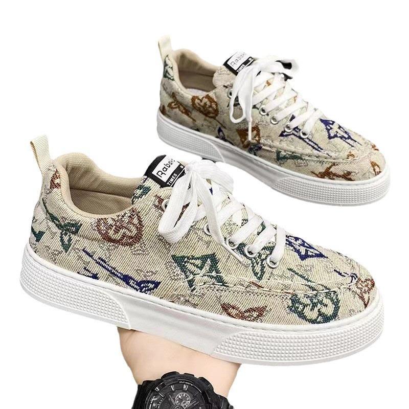 Men's shoes spring new breathable canvas shoes versatile lightweight soft sole non-slip low-top board shoes men