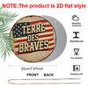 2D Flat, 1pc 7.87x7.87 Inch Round Aluminum Sign, "Brave Land" Vintage Aluminum Plaque, American Flag Decorative Sign for Living Room, Bedroom, Study