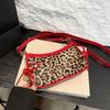 2025 Spring New Bow Tote Bag Fashion Leopard Print Underarm Bag Trendy Versatile Shoulder Baguette Bag Women
