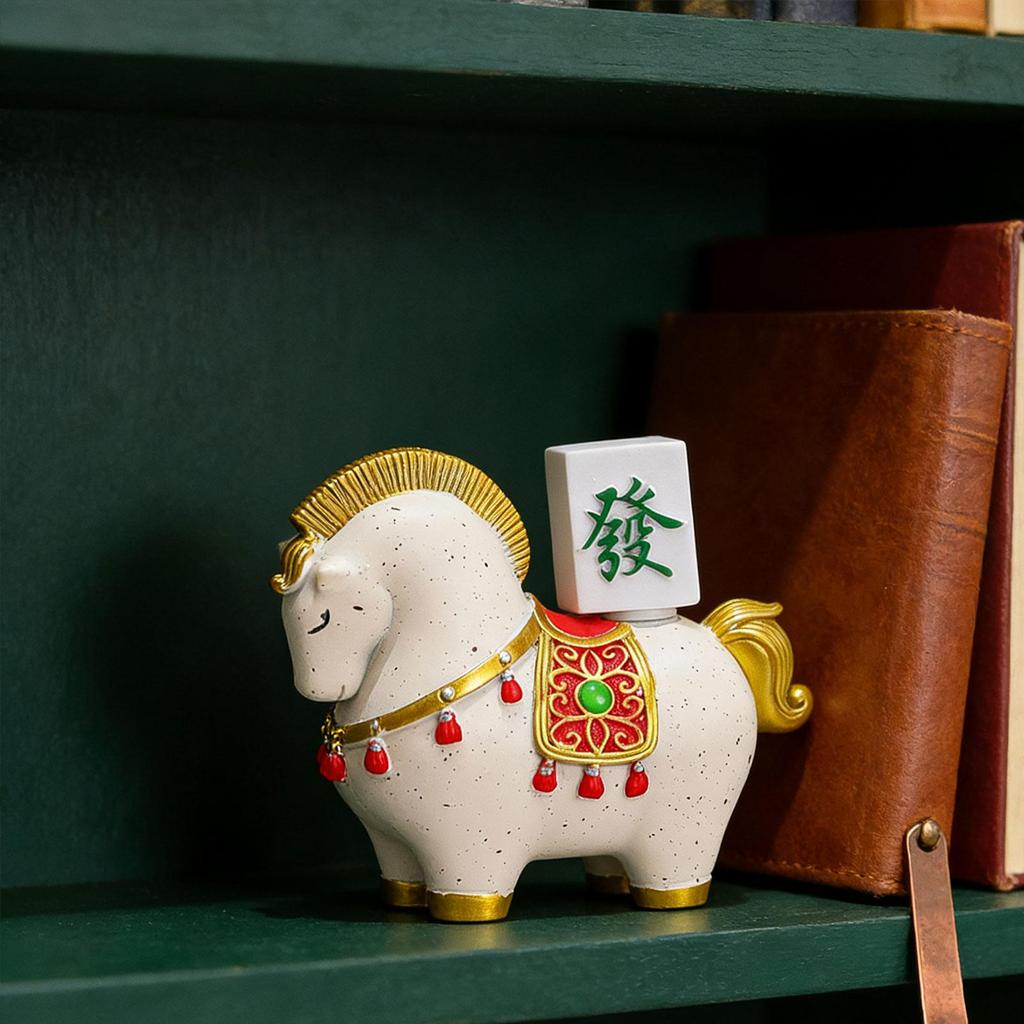 Resin Mini Horse Figurine Feng Shui Animal Statue Modern Home Decoration for Bookshelf Mantel Desk