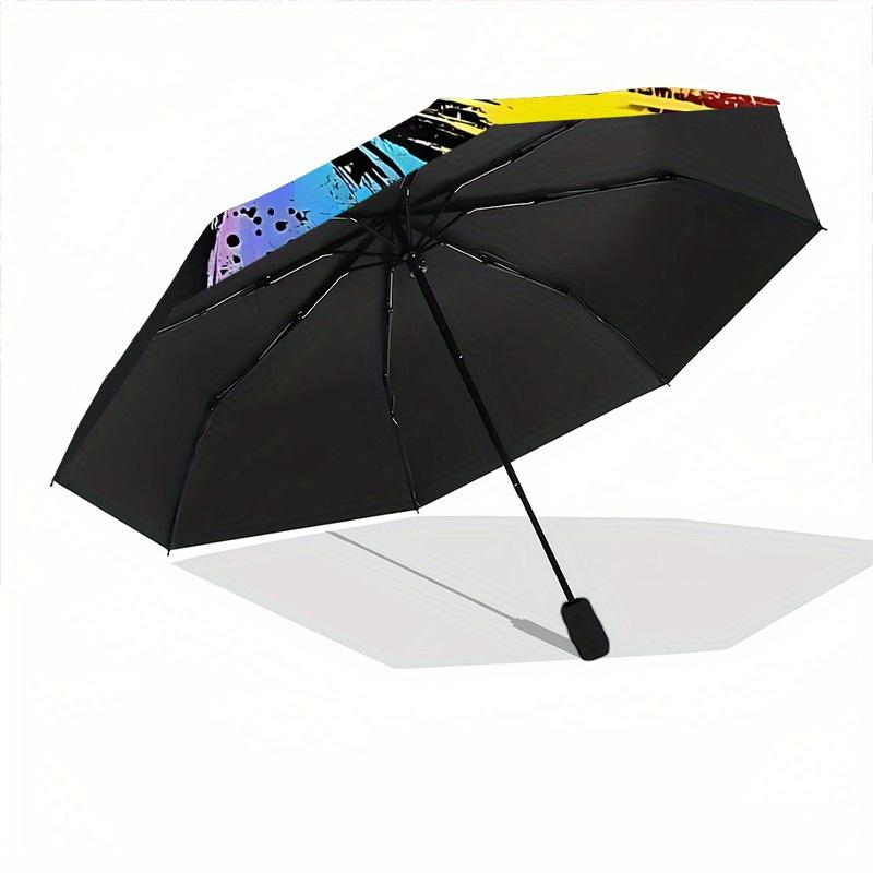 1pc Butterfly Colors Automatic Open 8-Rib Windproof Umbrella, Travel & Commuting, Suitable for All Seasons