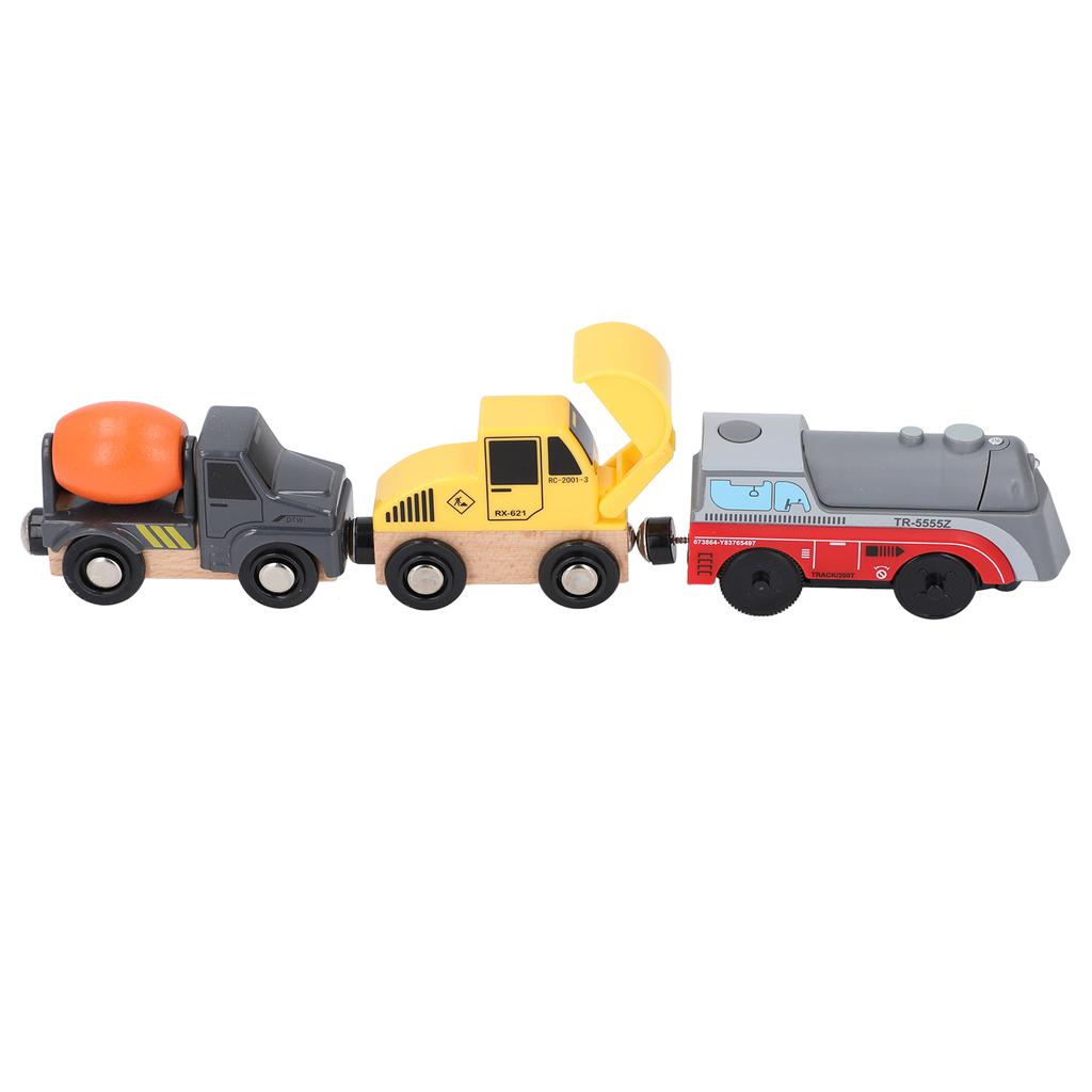 3 Stück Magnetische Zugspielzeug Sanftes Fahren Exquisit Lustig Sicher Langlebige Nutzung Lokzug-Set für