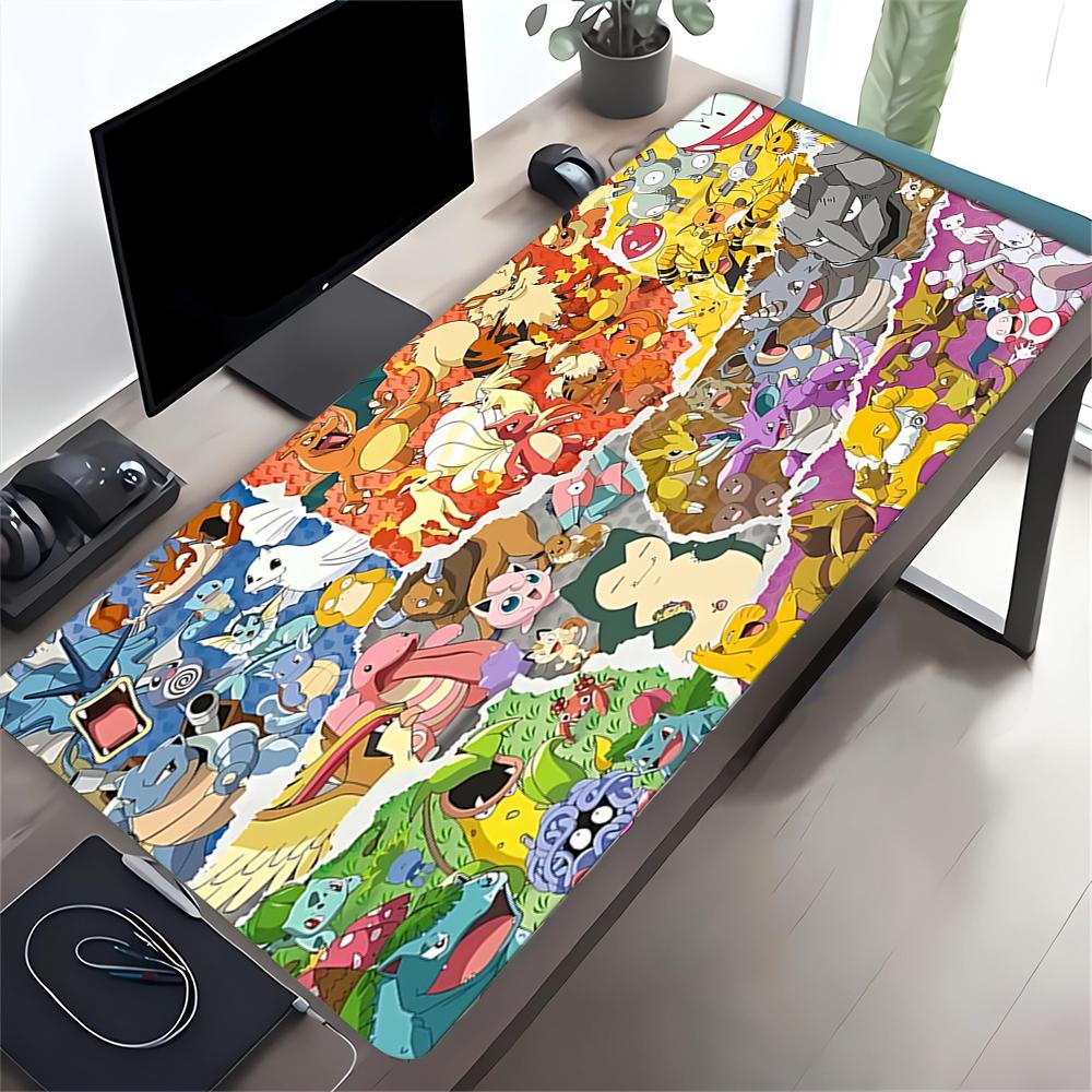 Pokemon Character Collage Large Gaming Mouse Pad Nonslip Rubber Base Waterproof Desk Mat For Office Pc Laptop