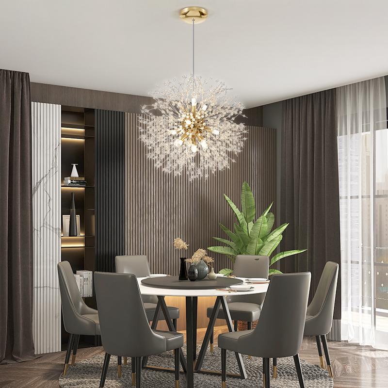 Modern Crystal Dandelion Chandelier Lighting Pendant Lamp For Living Dining Room Children's Room Home Decor Pendant Lights