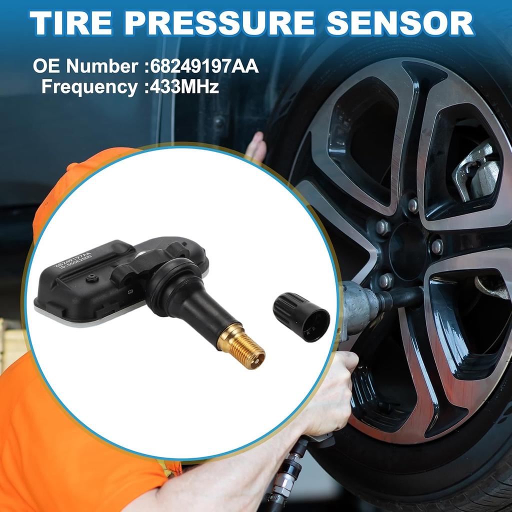Tire Pressure Sensor No.68249197AA Tire Pressure Monitoring Sensor for Ram 2500 3500 2014-2024