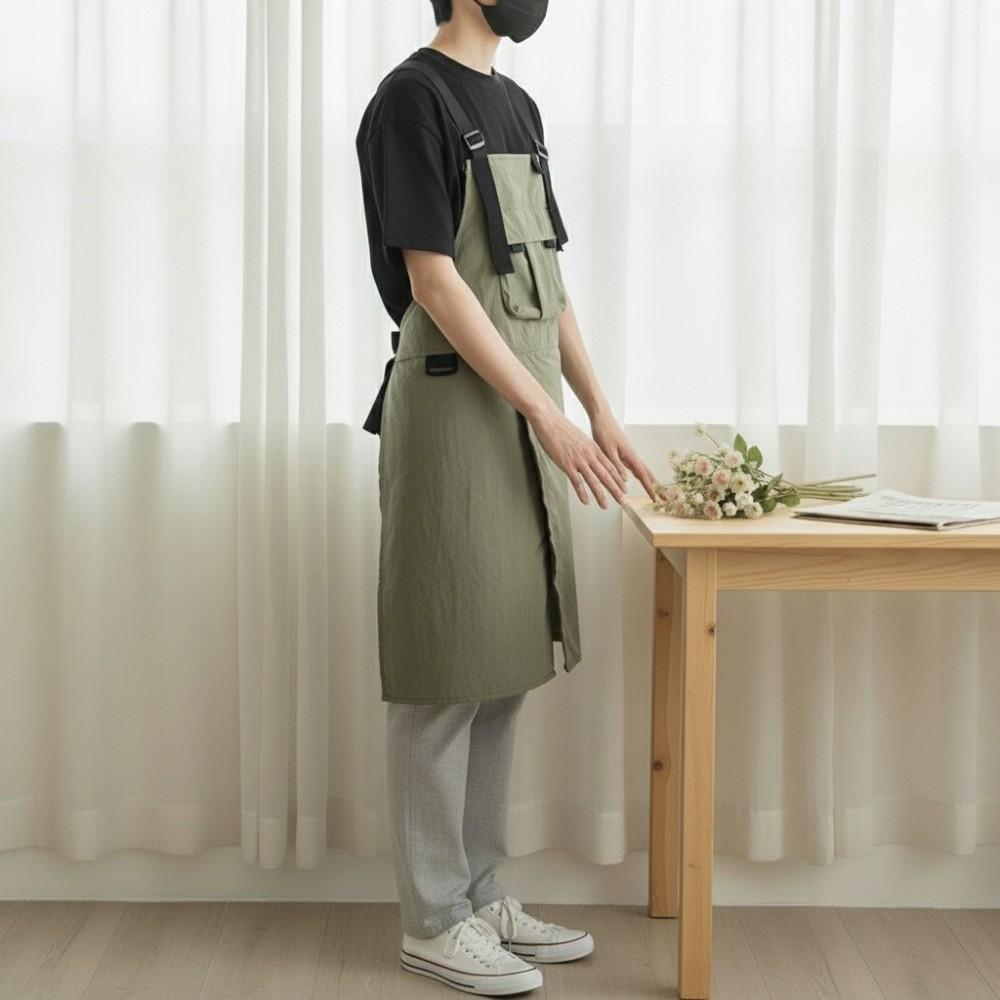Waterproof Cross Strap Apron Stain-proof Waiter Sleeveless Apron Cooking Apron Household