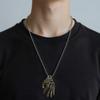 Bionic Movable Finger Joints Hand Pendant with Chain for Men/Women Contemporary Mechanical Jewelry Statement Accessory