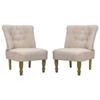 VidaXL Fauteuil de style France 2 pcs Crème Tissu 240288