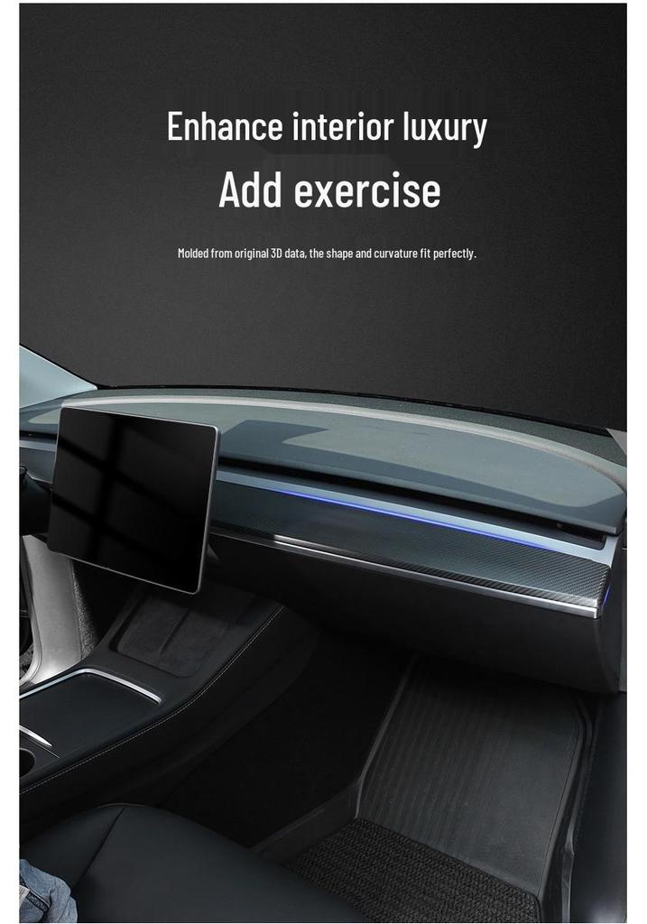 Tesla Model 3/Y Dashboard & Door Carbon Fiber Decorative Strips