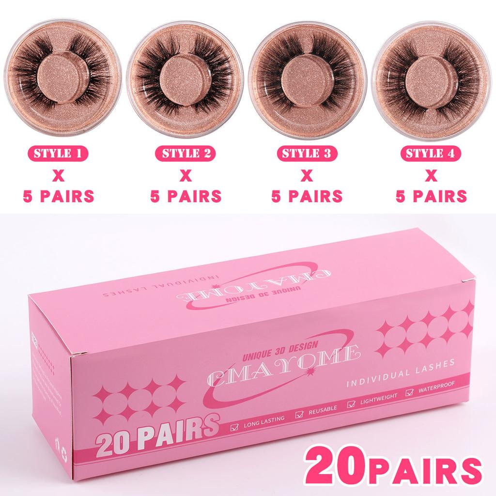 20 Boxes Of Mixed Dense Exaggerated False Eyelashes, Natural Curled Eyelashes.