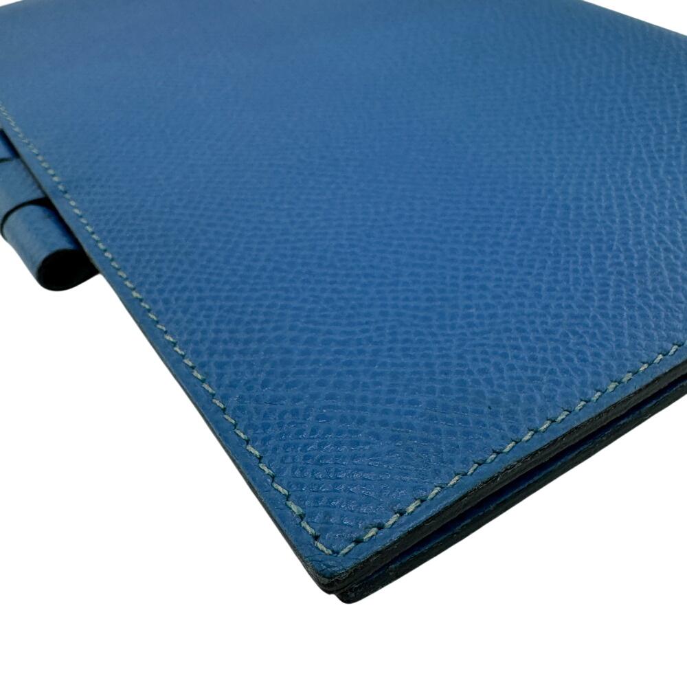 HERMES leather leather Agenda Vision Notebook cover blue leather mens Used