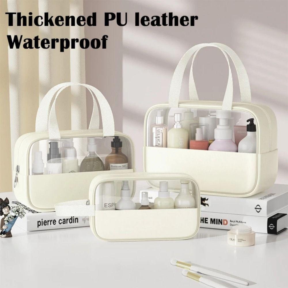 Transparent Travel Cosmetic Bag Zipper Closure Women Wash Pack Portable Toiletry Pouch  Makeup