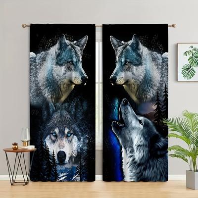 Wild Wolf Tier Kostenloser Versand Fenstervorhänge Jalousien Für Wohnzimmer Kinderzimmer Badezimmer Küche Büro Tür Heimdeko2Stk
