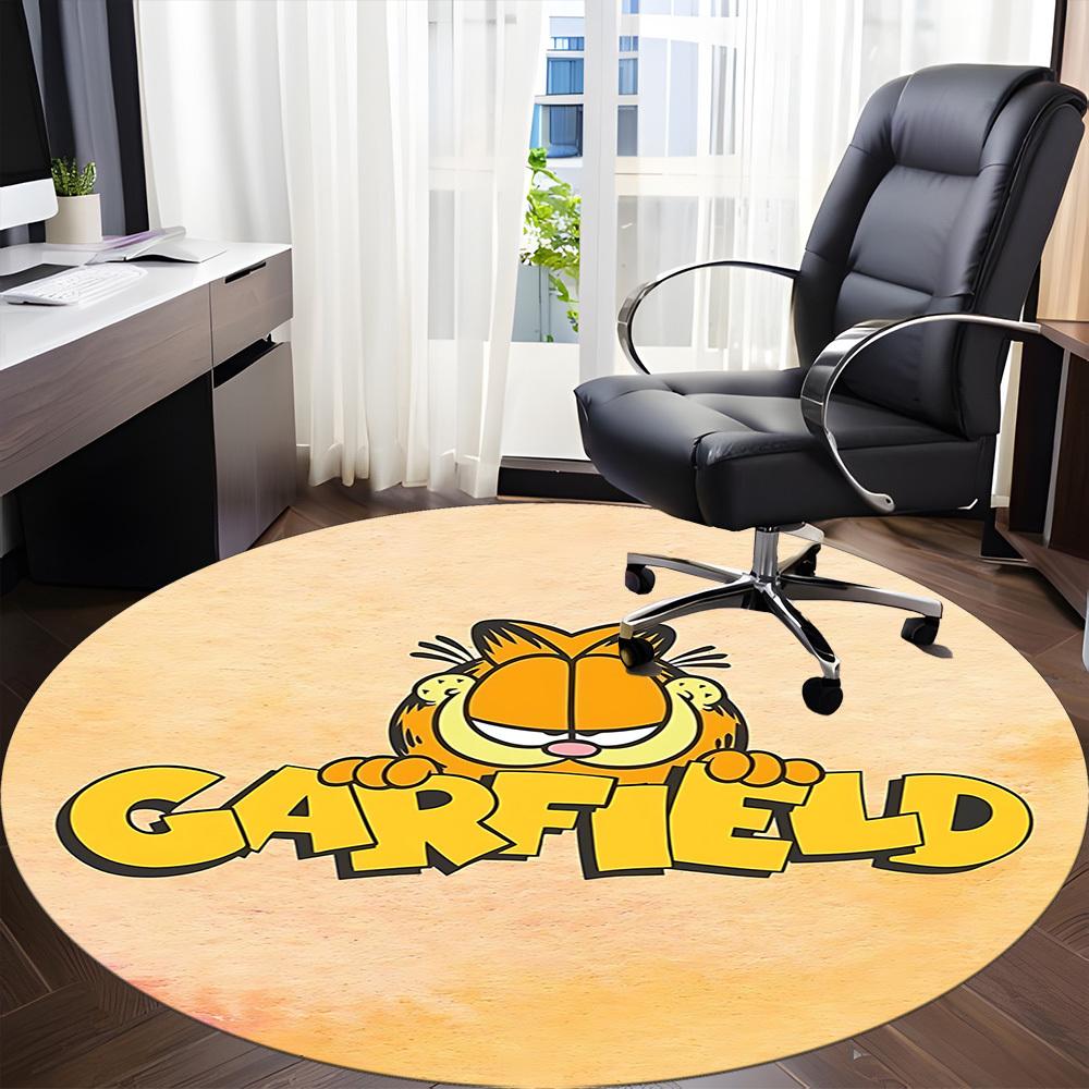 1pc Garfield Cat Office Round Area Rug,Bedroom Living Room Home Decor, Room Deco a1016127