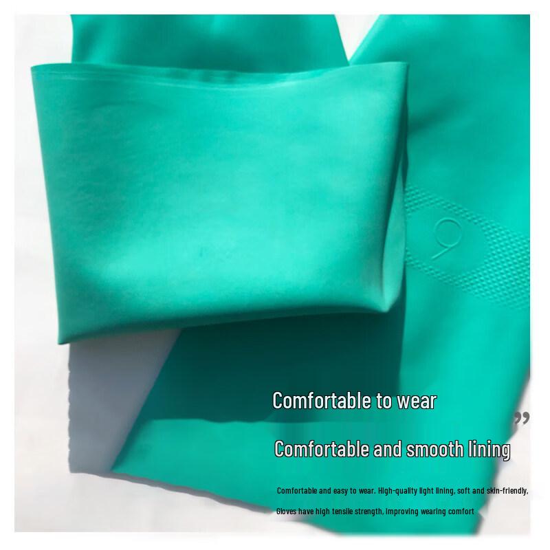 Jiemengzhe Grüne Verlängerte Nitril-Chemikalienbeständige Handschuhe, 45cm