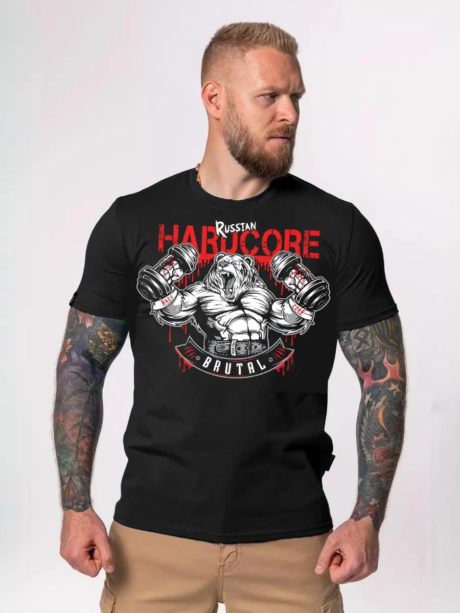 Black T-shirt Brutal - 2.0 Russian Bear with print 2XL