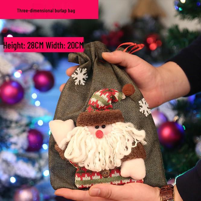 Large Santa Claus Christmas Eve Gift Bag with Pocket for Decorations
