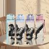 1PC Male Guitar Player Sketch 750ml Sports Water Bottle Leakproof Straw Lid Outdoor Office Home