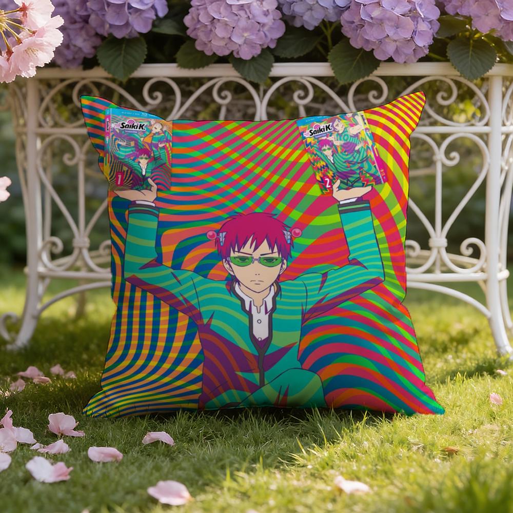The D-Disastrous Life of S-Saiki K Cushion Cover Home & Car Dual-Scene Pillow Cover: Reversible for Premium Comfort