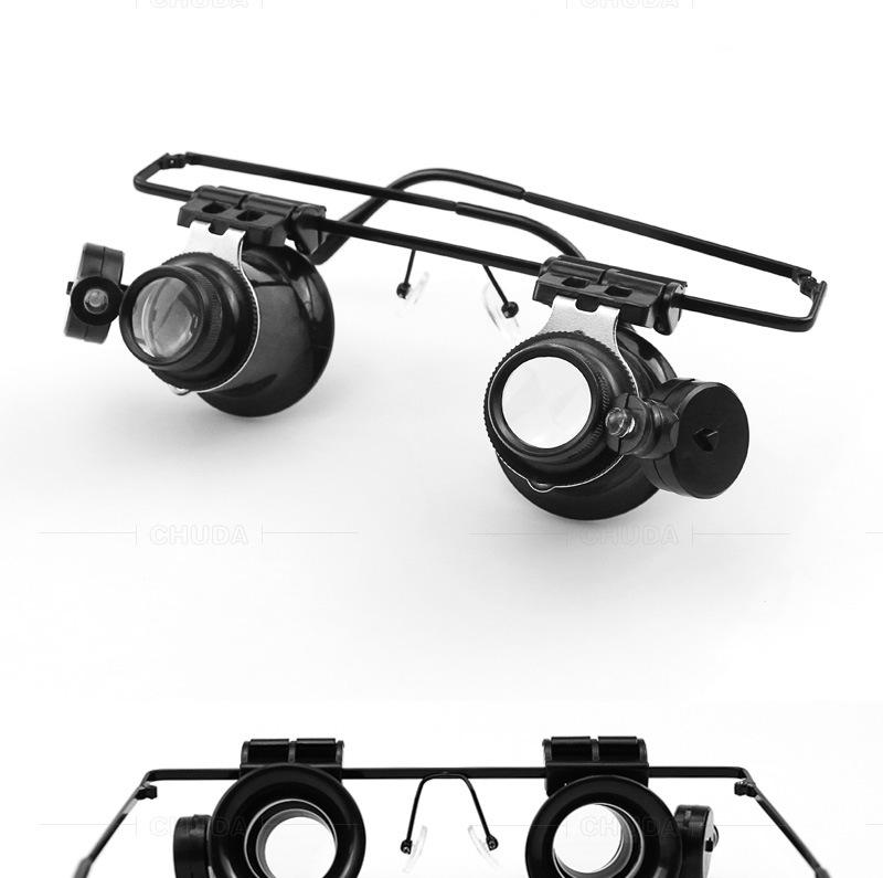 Professional 20X Magnifying Glasses - Dual Lens Jeweler Loupe with LED Lights for Watch Repai Jewelry Inspection & Craft Work