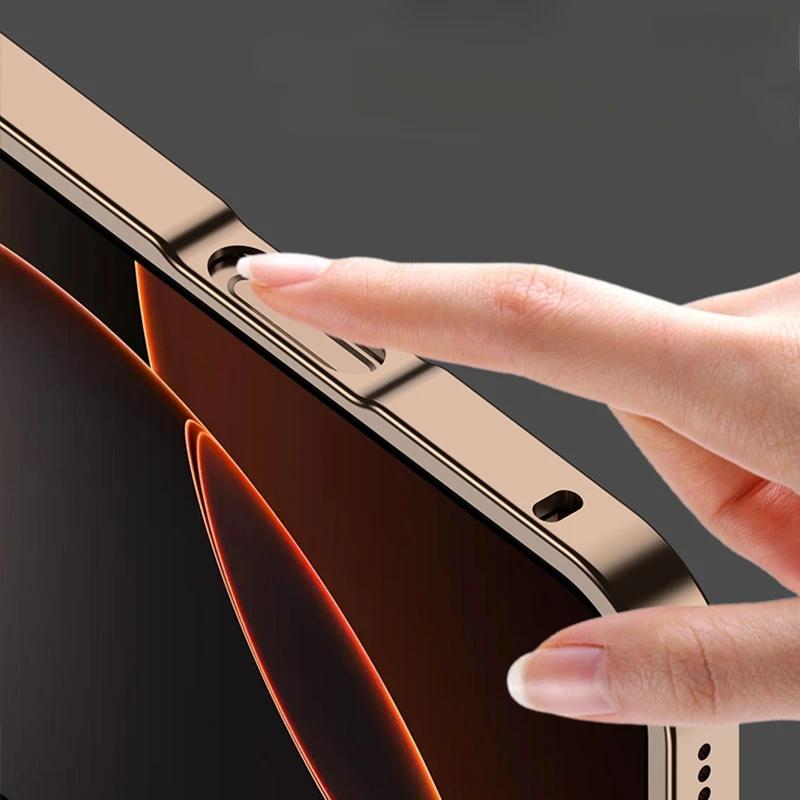 Alloy Metal Lens Protection Case For For Iphone 16 Pro Max Transparent Tempered Glass Hard Shockproof Cover Bumper For For Iphone 16pro