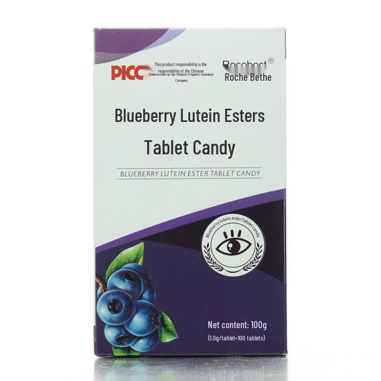 Blueberry Lutein Ester Candy, 1g Each, Pack of 100, 10% Lutein Content