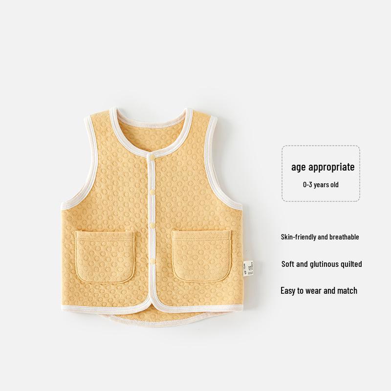 Pikowana ciepła kamizelka dziecięca dla chłopców i dziewczynek – Jesienno-zimowa odzież wierzchnia warstwa bazowa