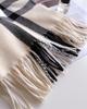 2024 Trendy Unisex Plaid Cashmere-Feel Tassel Shawl Snood Scarf for Autumn/Winter