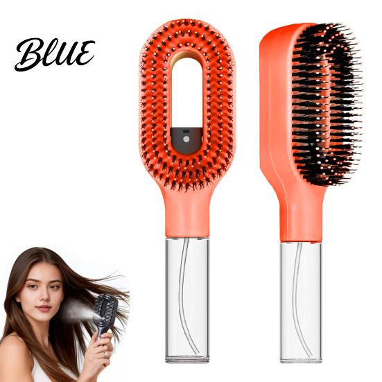 Escova de Cabelo Amiga do Couro Cabeludo 2 em 1 com Borrifador Embutido Desembaraçador para Cabelos Cacheados Ondulados Lisos Desembaraça Cabelo Molhado Seco Escova de Viagem Anti-Frizz