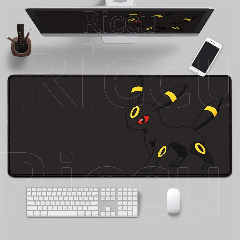 New Mouse Pad Laptop Kawaii Black Moon Umbreon Mousepad XXL PC Ppokemon Gaming Accessories Keyboard Rug Japan Anime HD Desk Mat