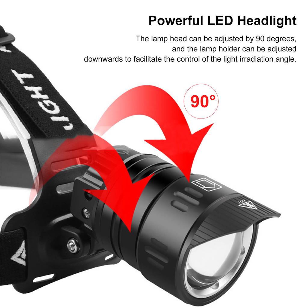 Head Torch Powerful Rechargeable Waterproof LED Sensor Headlight with for Outdoor Exploration Camping