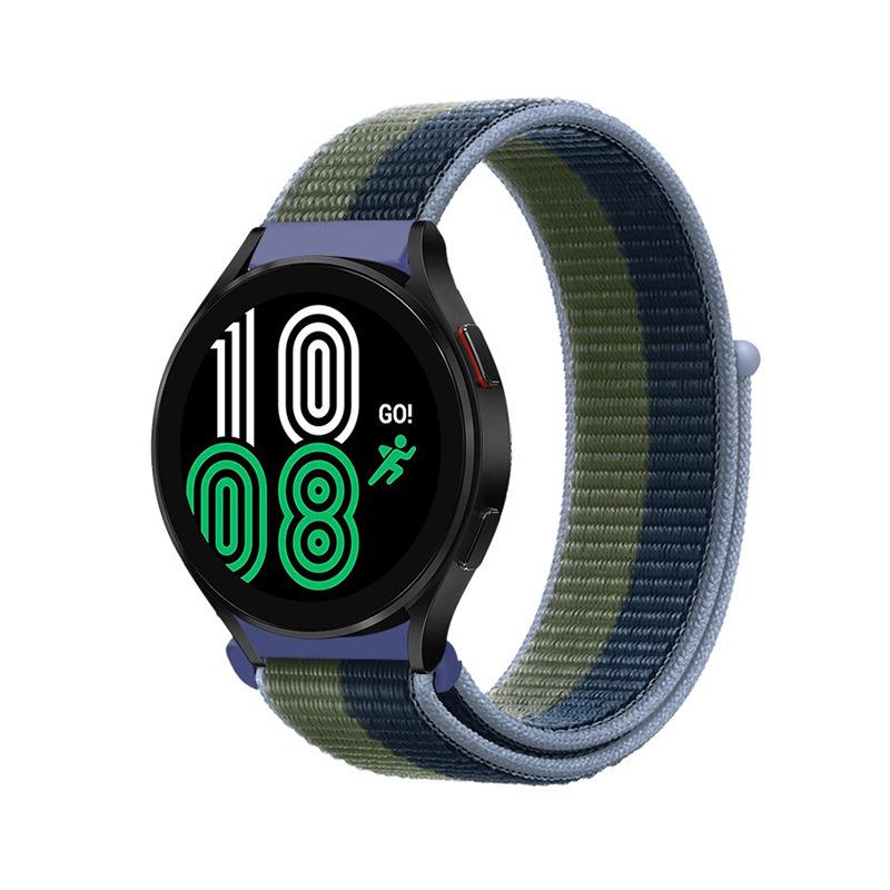 Samsung Huawei Xiaomi Compatible 18-22mm Woven Nylon Solo Loop Velcro Smart Watch Strap