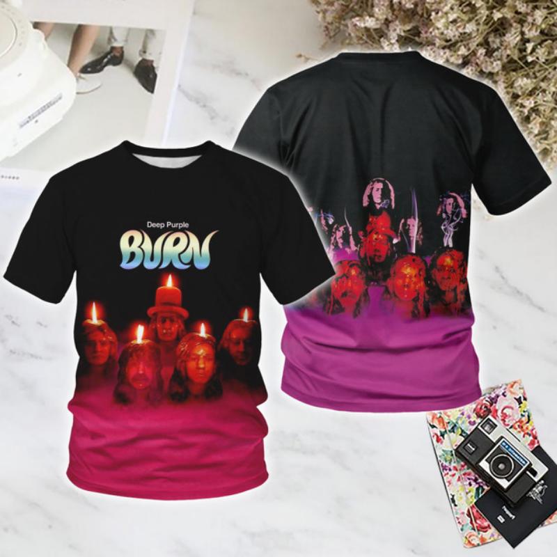 T-shirt Populaire Heavy Rock Metal Groupe Deep Purple Impression 3D Hommes/Femmes Manches Courtes T-shirt Mode Été Hip Hop Y2k Hauts