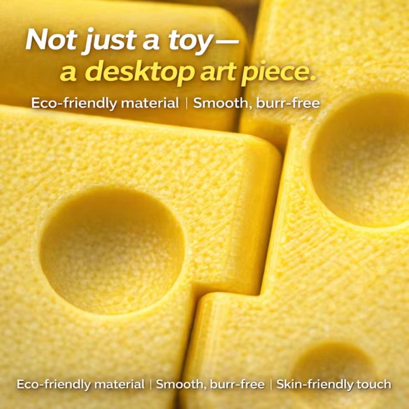 Pocket Sized Cheese Slider Fidget Toy Smooth Flip Spin Portable Adult Stress Relief Toy for Office Travel