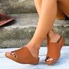 Fashion Women Wedge Slippers Summer Comfortable Buckle Woman Shoes Lightweight Fashion Slippers Open Toe Breathable Sandals Slides Women