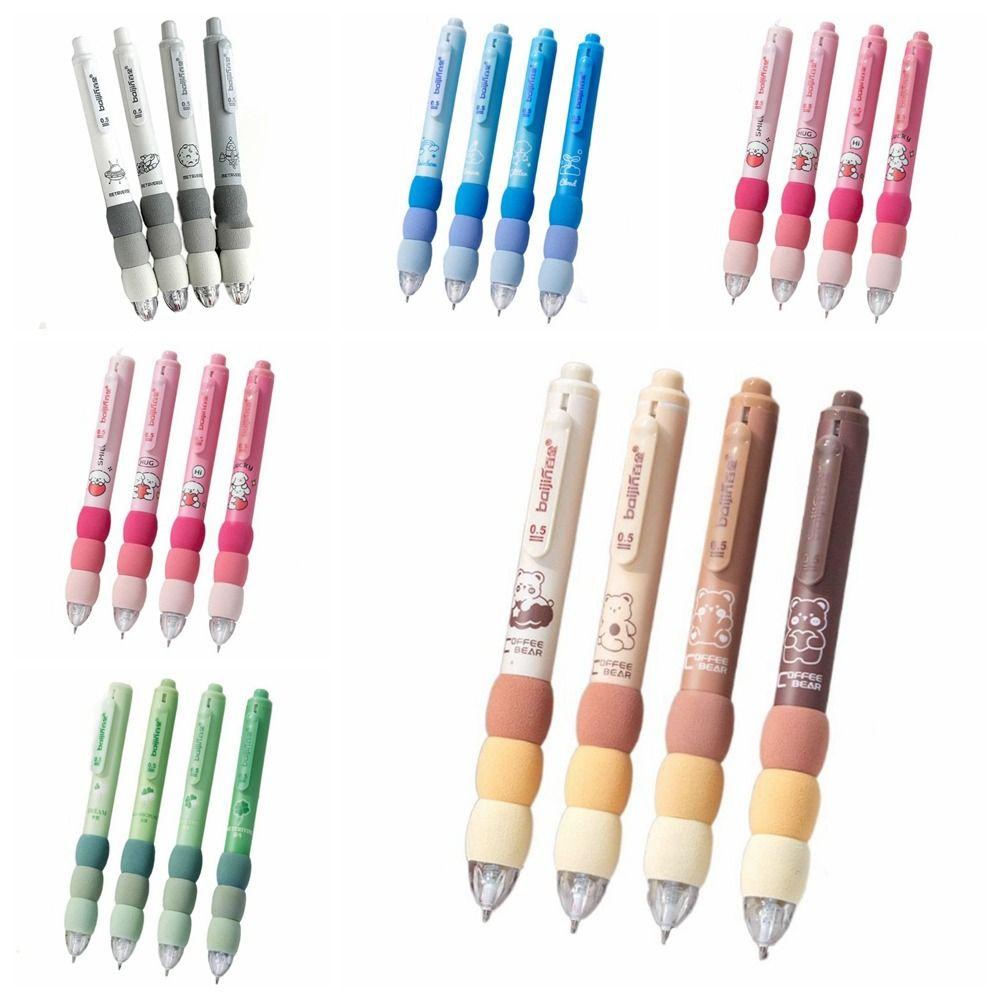 

4Pcs Brown Bear Gel Pen Cartoon Dog Kawaii Writing Pens School Supplies Black Press Pen Girl Gifts фіолетовий