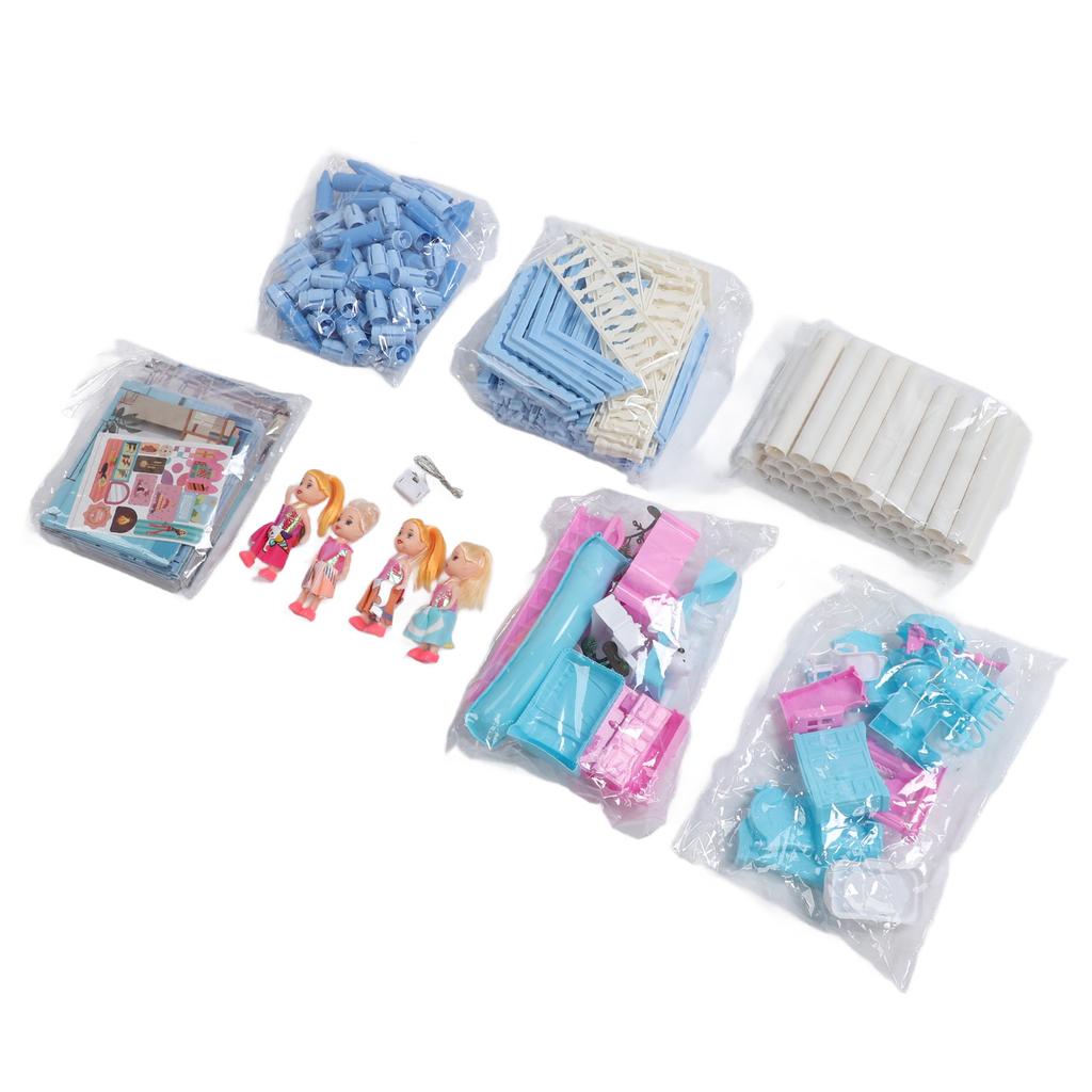 Princess Castle Building Toy Improve Creativity Imagination 4 Floors 14 Rooms Girls Castle DIY Set