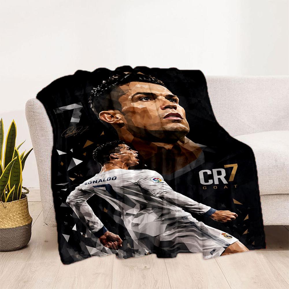Ronaldo Cr7 Football Legend Blanket Warmthful Decor Perfect for Office Bedding Seaside All-Season Use Modern Ideal Gift For Birthday Valentine'S Day