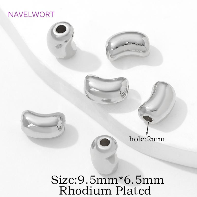 

9.5*6.5mm Spacers Bead For Jewlery Making 18K Gold Plated Pea Shape Bracelet Beads,DIY Jewelry Fittings,Separators For Beads 5 Pieces