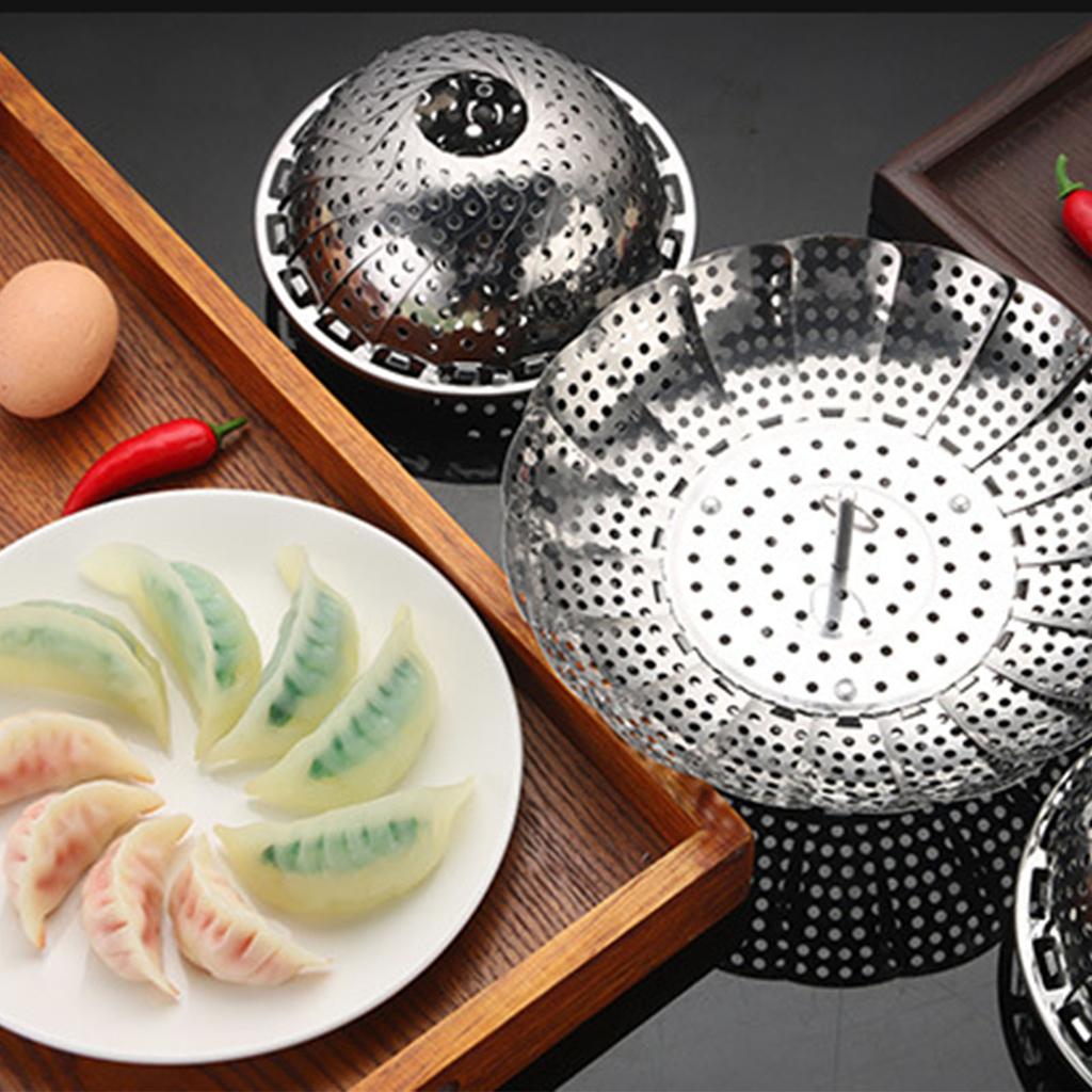Stainless Steel Steaming Plate Steaming Basket Folding Steaming Insert for Home Kitchen