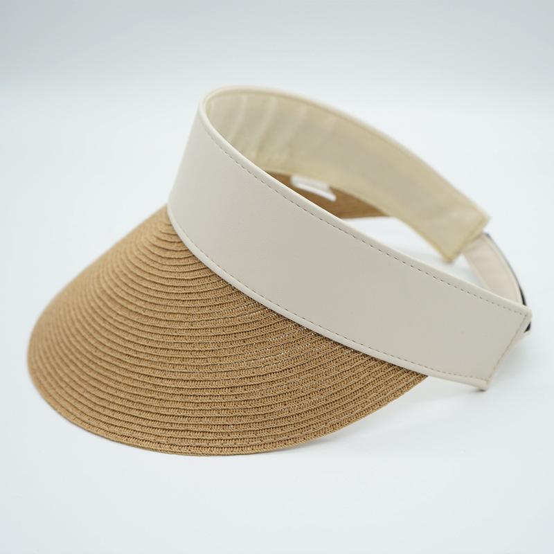 Versatile Paper Woven Sod Woven Empty Top Hat Duck Tongue Straw Hat Men And Women Summer Sunshade Sun Protection Beach Tide